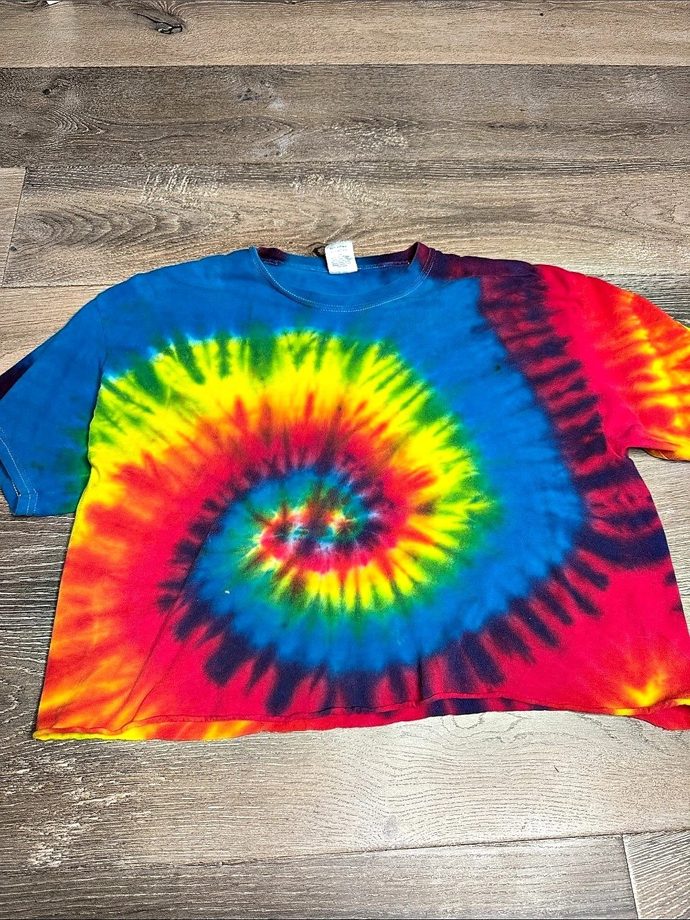 Gildan Rainbow Spiral Tie-Dye T-Shirt Tie-Dye Cotton Tee Size XL